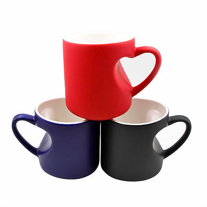 Porcelain Heart Shape Handle Sublimation Mug Lover Mug