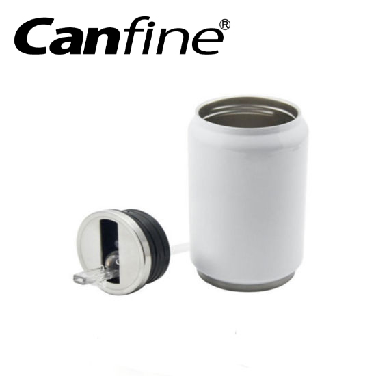 Sublimation Coke Can Shaped Stainless Steel Water Bottle with Straw