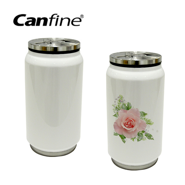 Sublimation Soda Can Stainless Steel Water Bottle with Lid