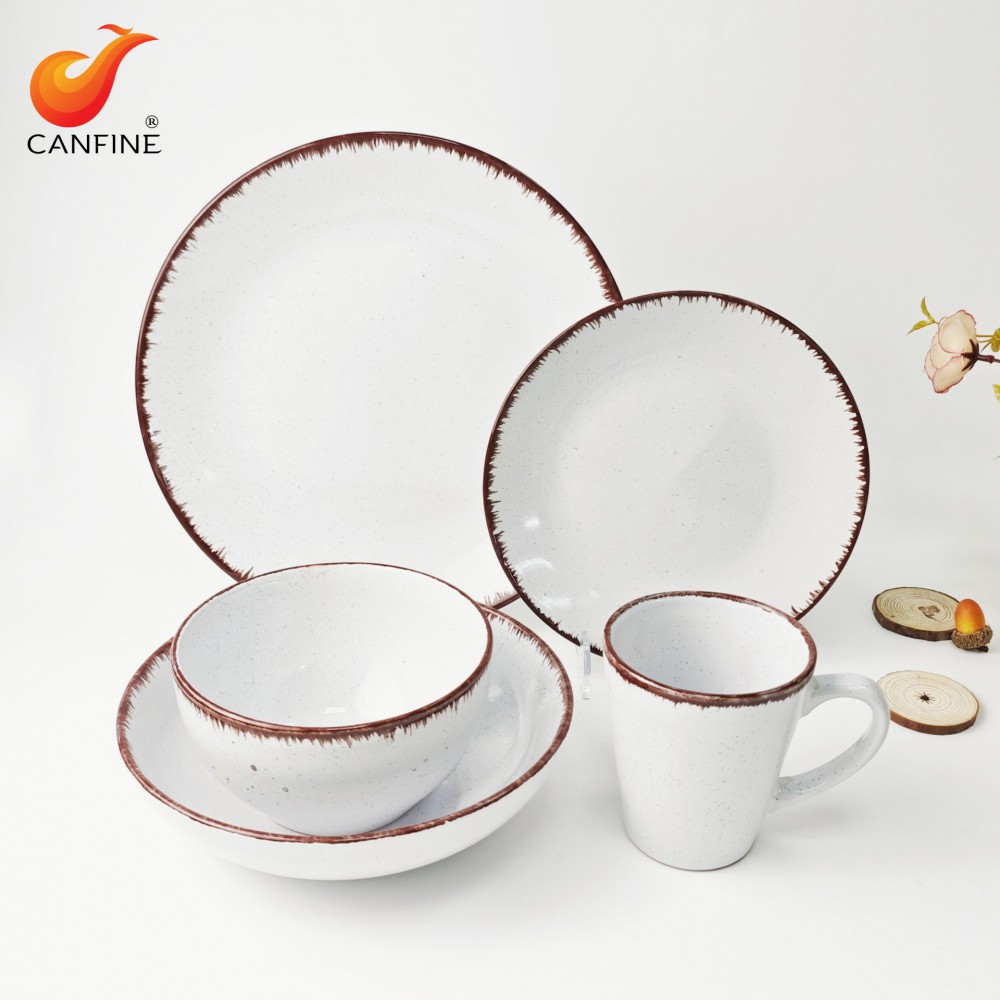 Stoneware Reactive Dinnerware Set Dots Design