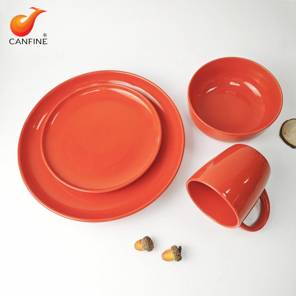 Red glaze dinnerware set