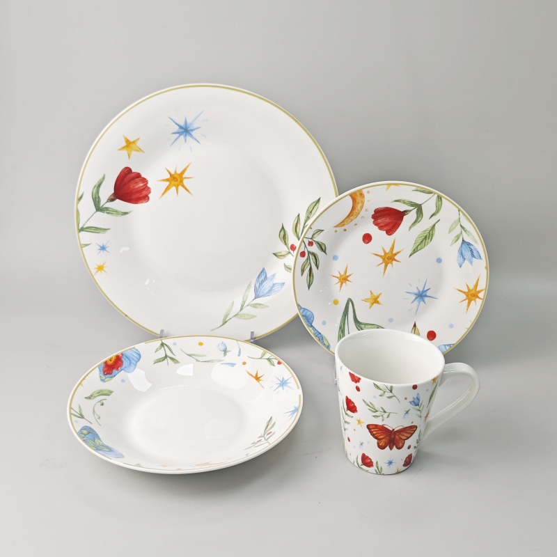 Decal dinnerware set