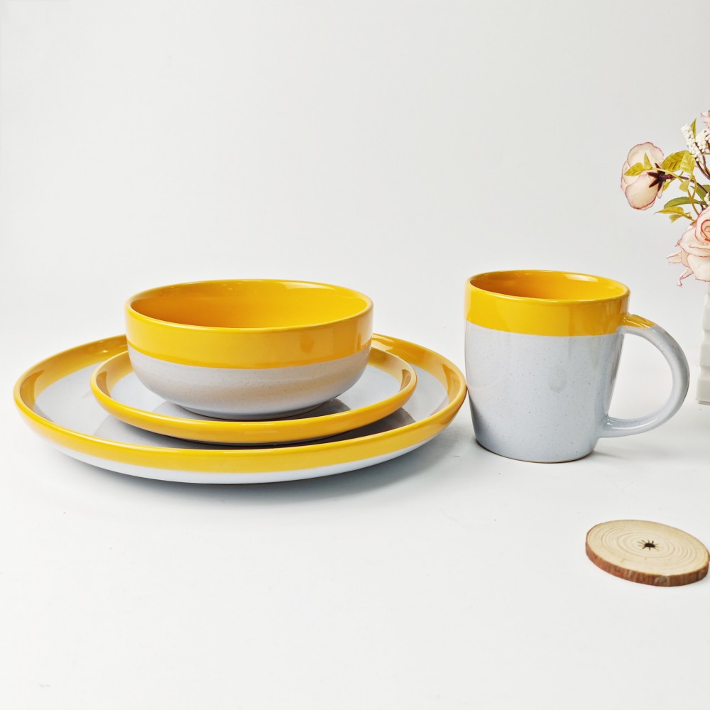 stoneware color glazed dinnerware set