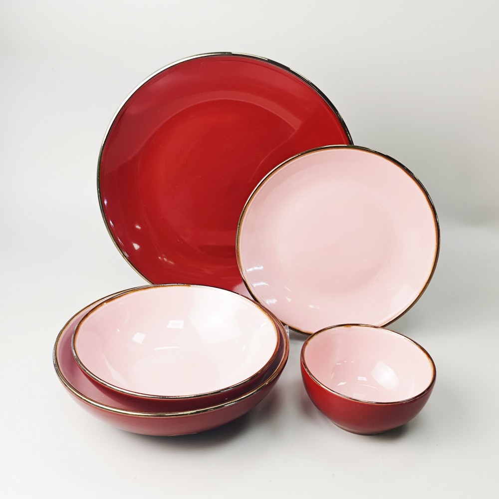 Stoneware glaze dinnerware set