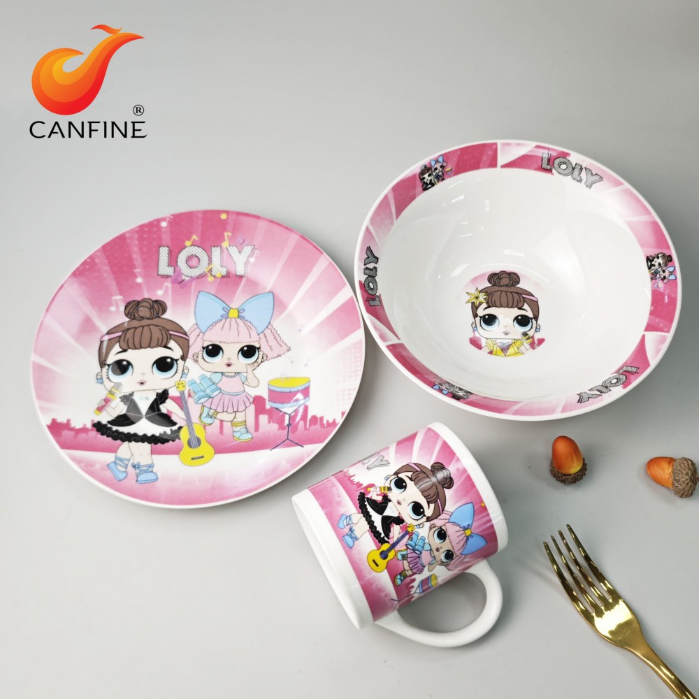 Cartoon Decal Dinnerware Set