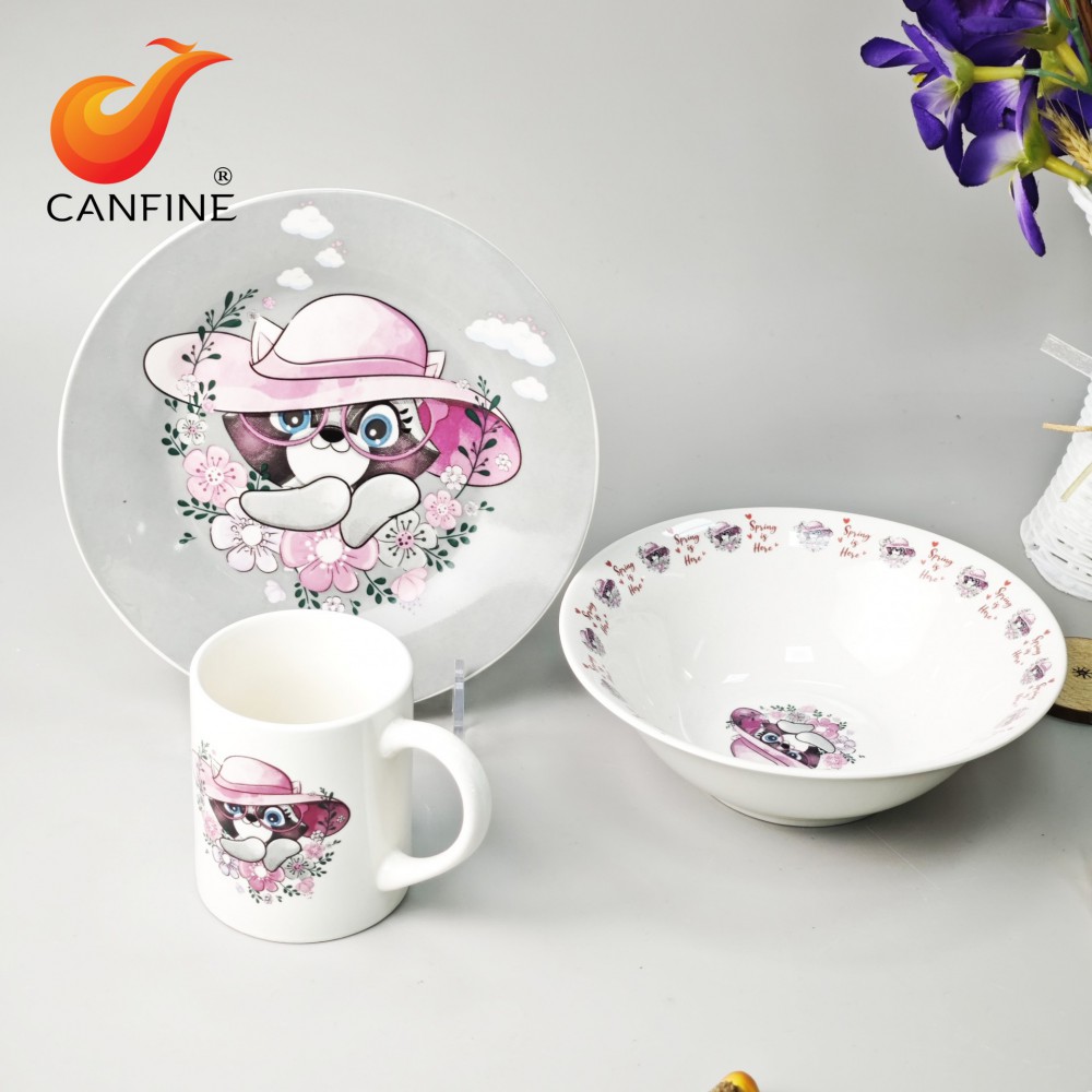 Cartoon Decal Dinnerware Set