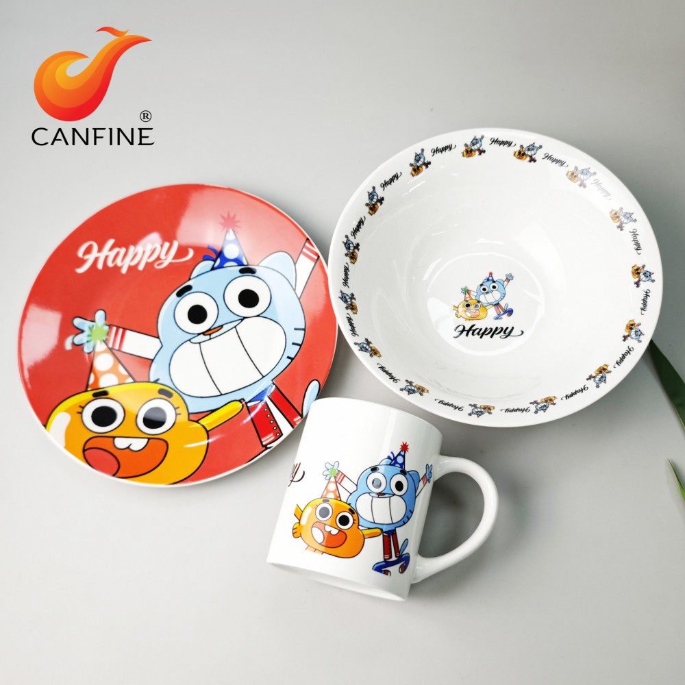 Cartoon Decal Dinnerware Set