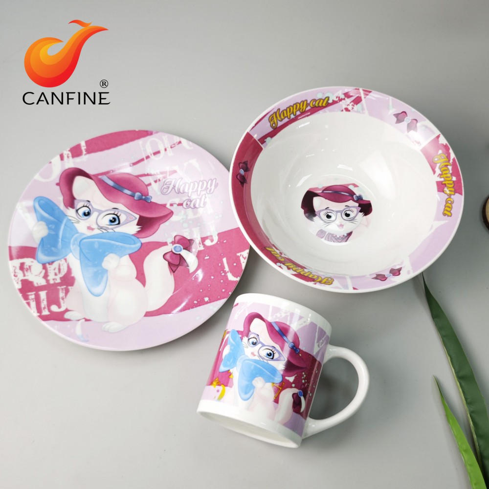 Cartoon Decal Dinnerware Set