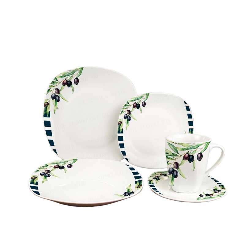 Square Decal Dinnerware Set