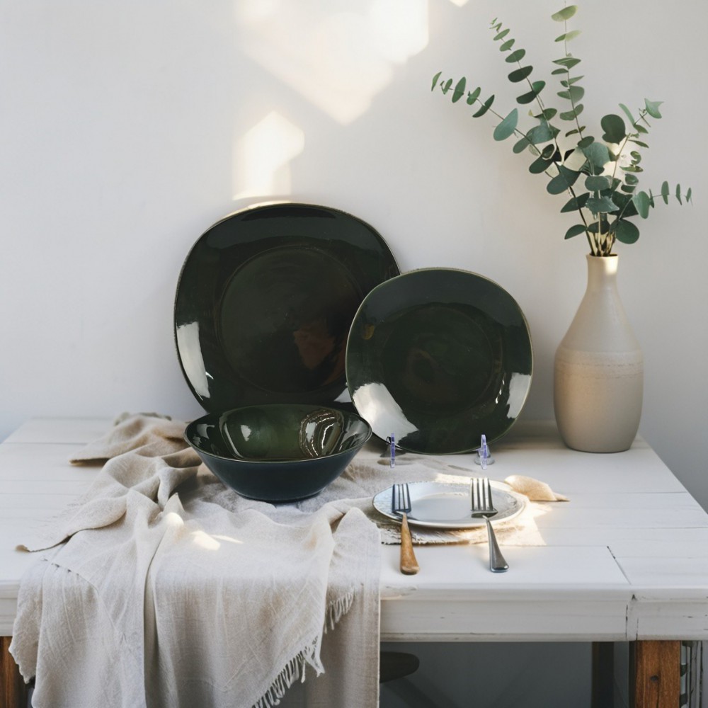 Colored glaze ceramic dinnerware set